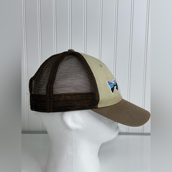 Patagonia Hat Cap Snap Back Fitz Roy Fish Trout Brown One Size Ajdustable - Picture 3 of 7